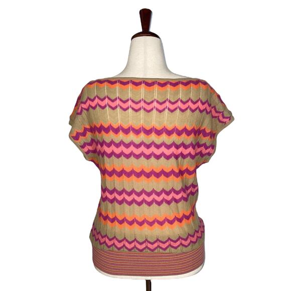 Free People Chevron Wool Blend Knit Blouson Sweater   Size: L - Picture 4 of 5